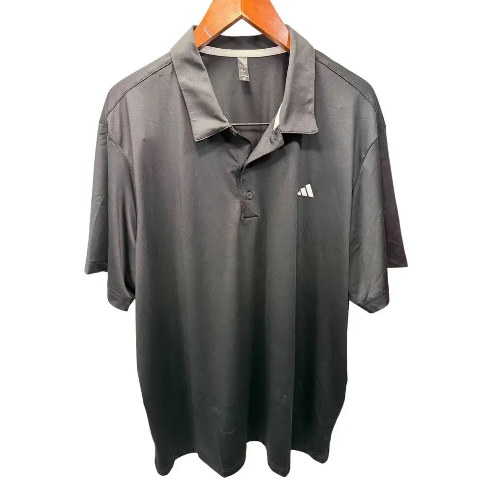 adidas Men's Solid Golf Polo 2XL Black Size 2XL NEW # J615